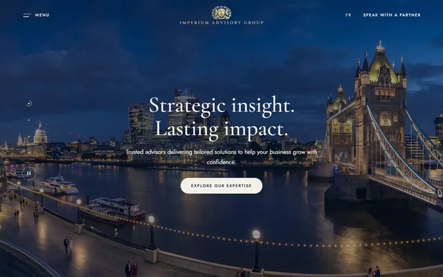 Page d'accueil du site Imperium Advisory Group