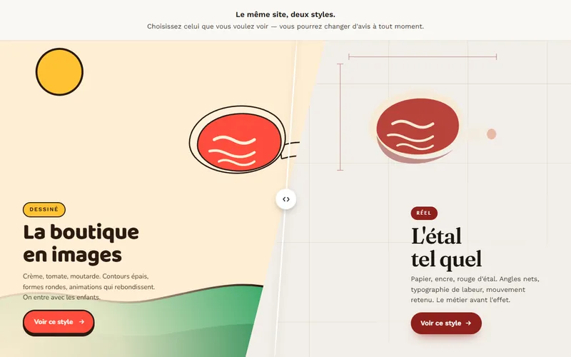 Page d'accueil de la démonstration Boucherie Nour